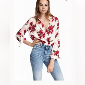 H&M floral viscose shirt